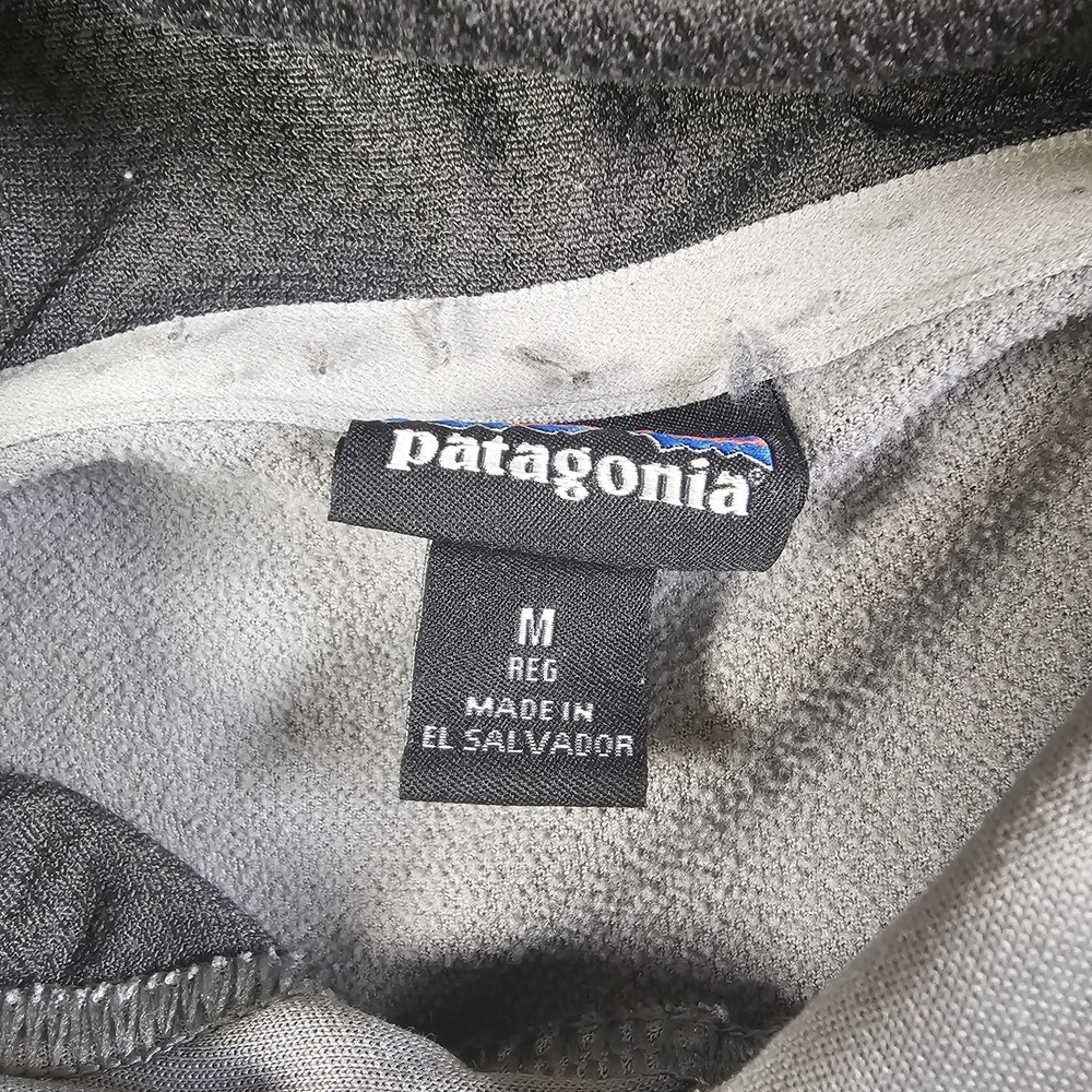 Patagonia Hoodie MED Grey Logo Polycycle Sweatshirt Kangaroo Pullover A6 - Picture 11 of 11